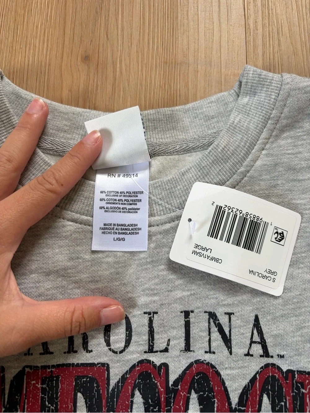 Champion Gray Carolina Gamecocks Logo Crewneck Sweatshirt